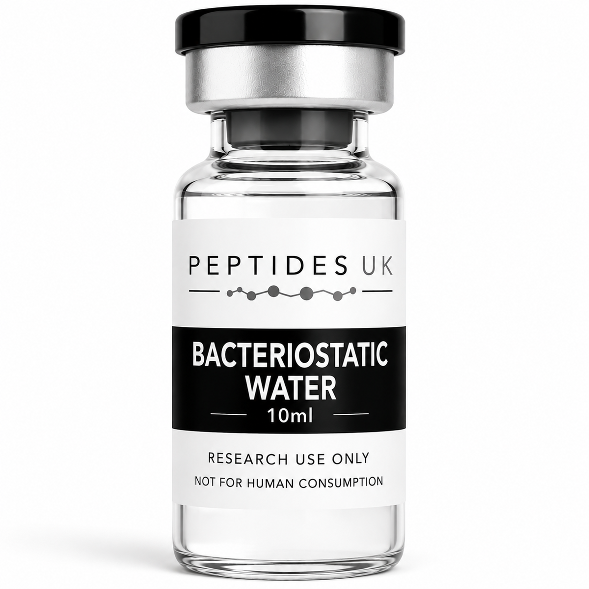 Peptides UK Bacteriostatic Water 10ml laboratory vial
